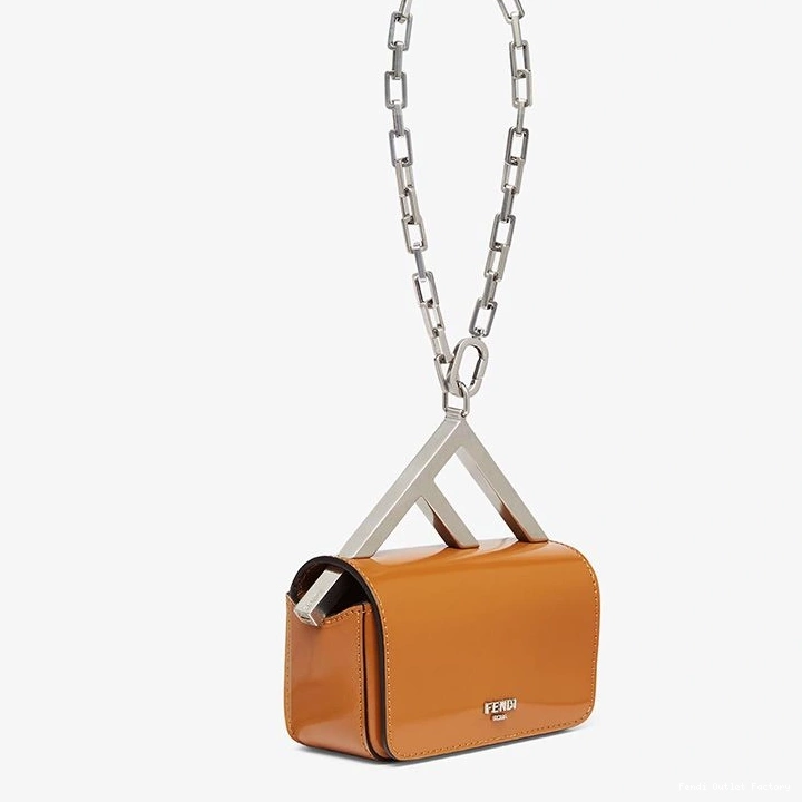 Vintage HOT Nano F Bag Calf Fendi Brown In Leather 0808